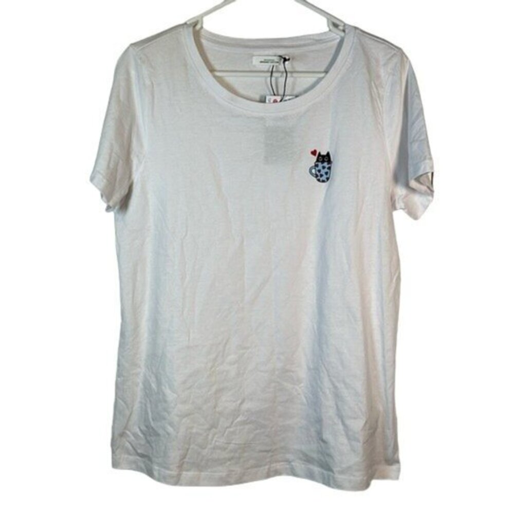 Reserved Organic Cotton Cat in a Cup Logo Crewneck Shirt Size XL NWT #0679-AZ